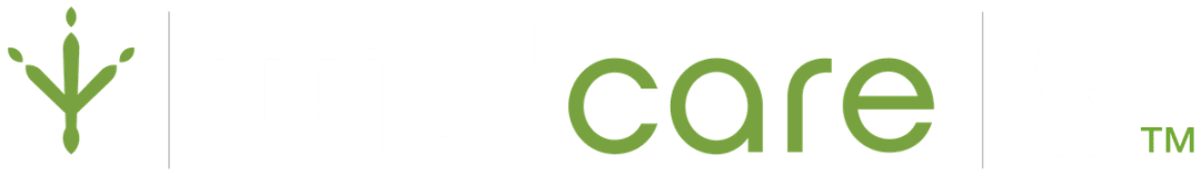 Logo featuring the word "wildcare" in green and white, accompanied by a plant icon and a paw print symbol.